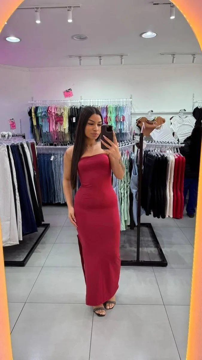 Vestido Suplex Tomara Que Caia BORDO - foto 1