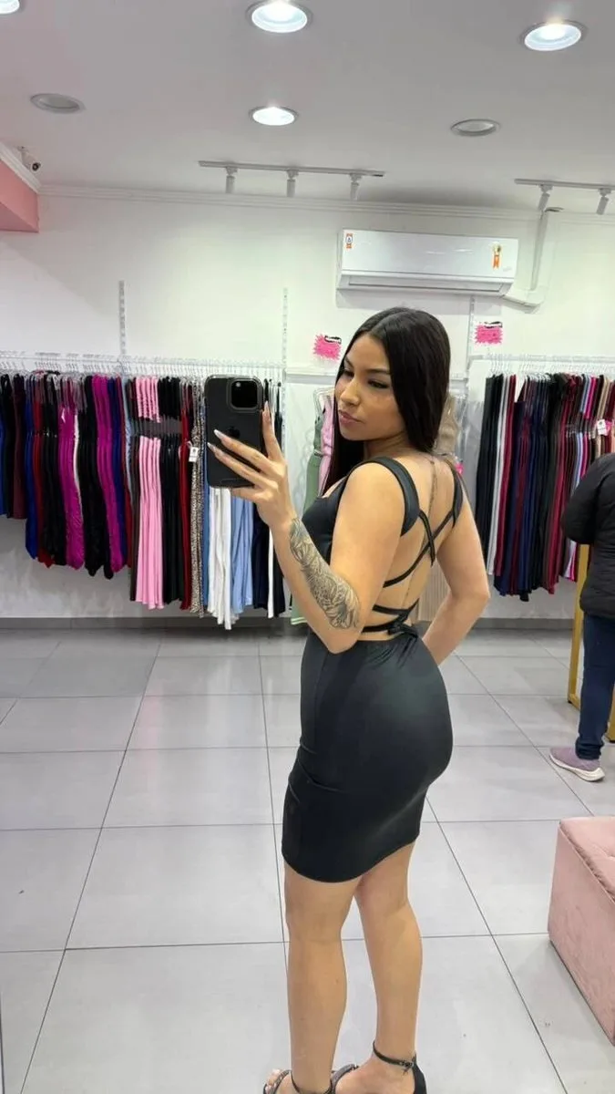 Vestido Em suplex Costas Trançadas PRETO - foto 2