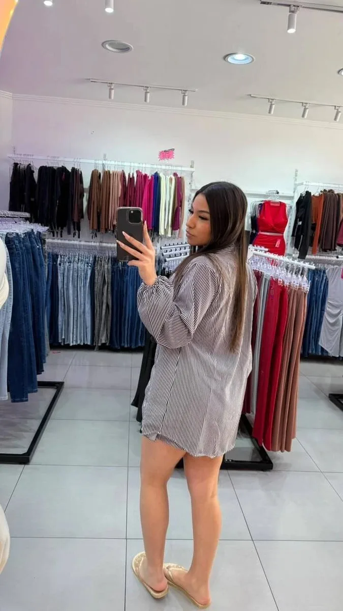 Conjunto Listrado 3 Peças Preto Com Branco - foto 2