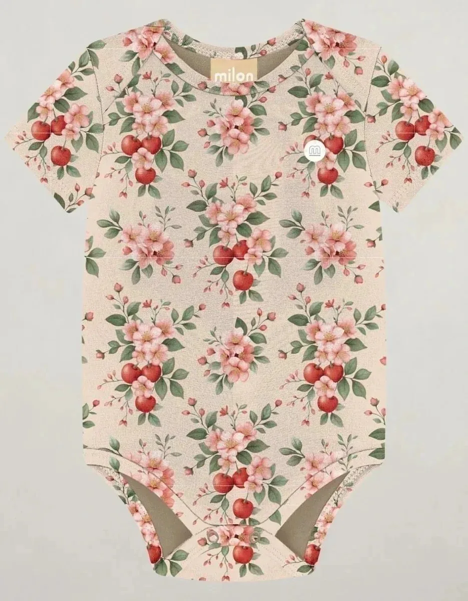 Body Milon Manga Curt - Feminino - Bege - foto 1