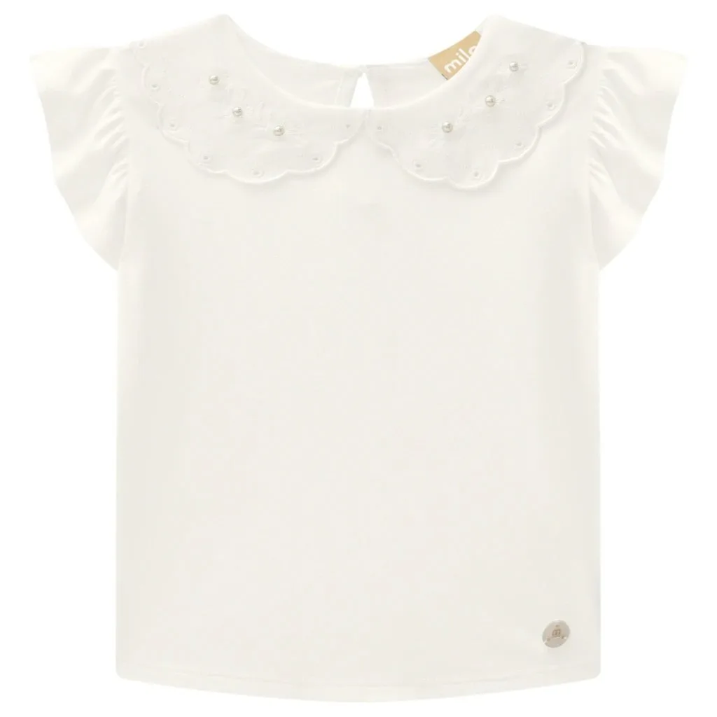Blusa Milon Infantil Menina Básico Pérola - foto 1