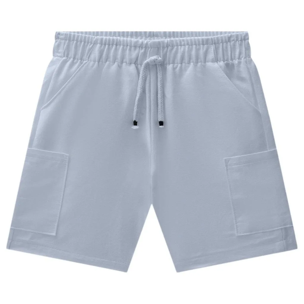 Bermuda Infantil Menino Milon em Linho com Bolsos Laterais - Azul claro - foto 1