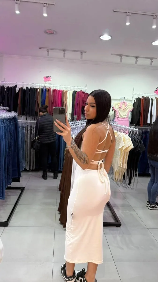 Vestido Pamela Longo E Costas Ajustaveis Branco - foto 2
