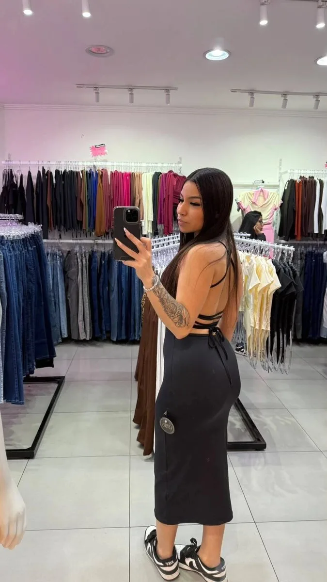Vestido Pamela Longo E Costas Ajustaveis Preto - foto 2