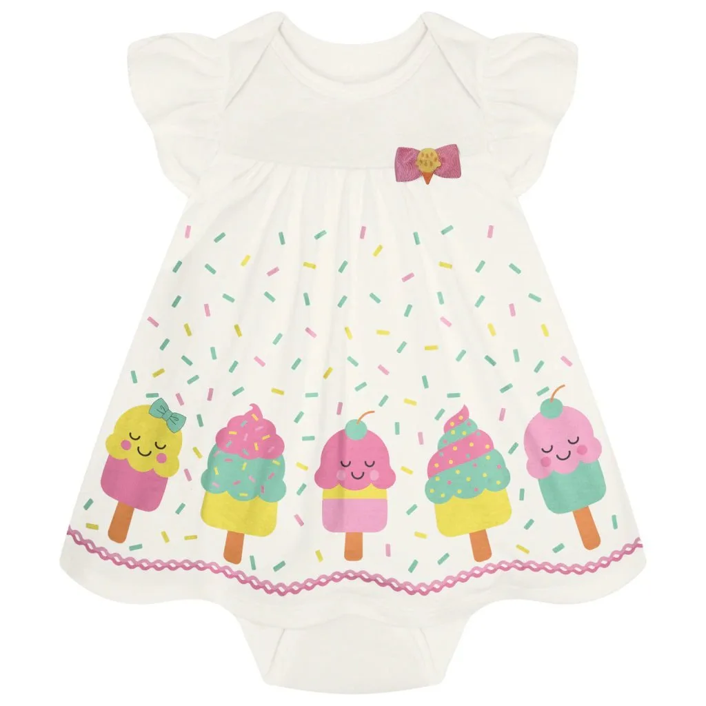 Vestido Bebê Menina Picolés Kyly - foto 2