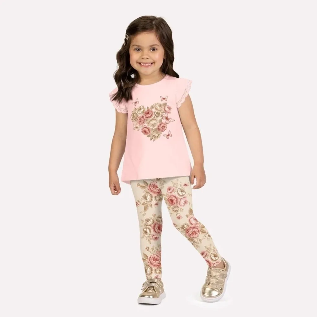Conjunto Infantil Menina Flores Milon - foto 1