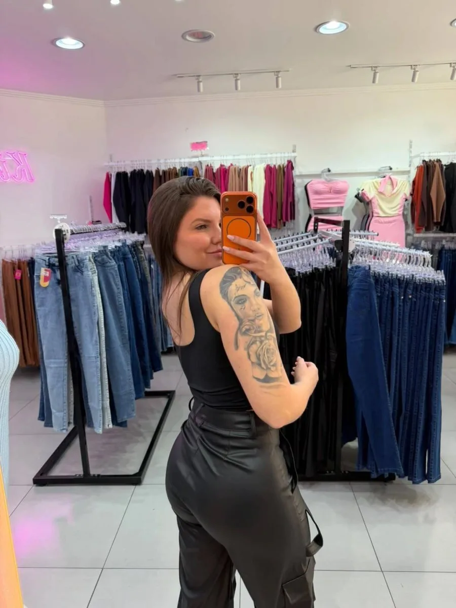 Cropped Suplex Gola Quadrada Alça Grossa All Black - foto 2