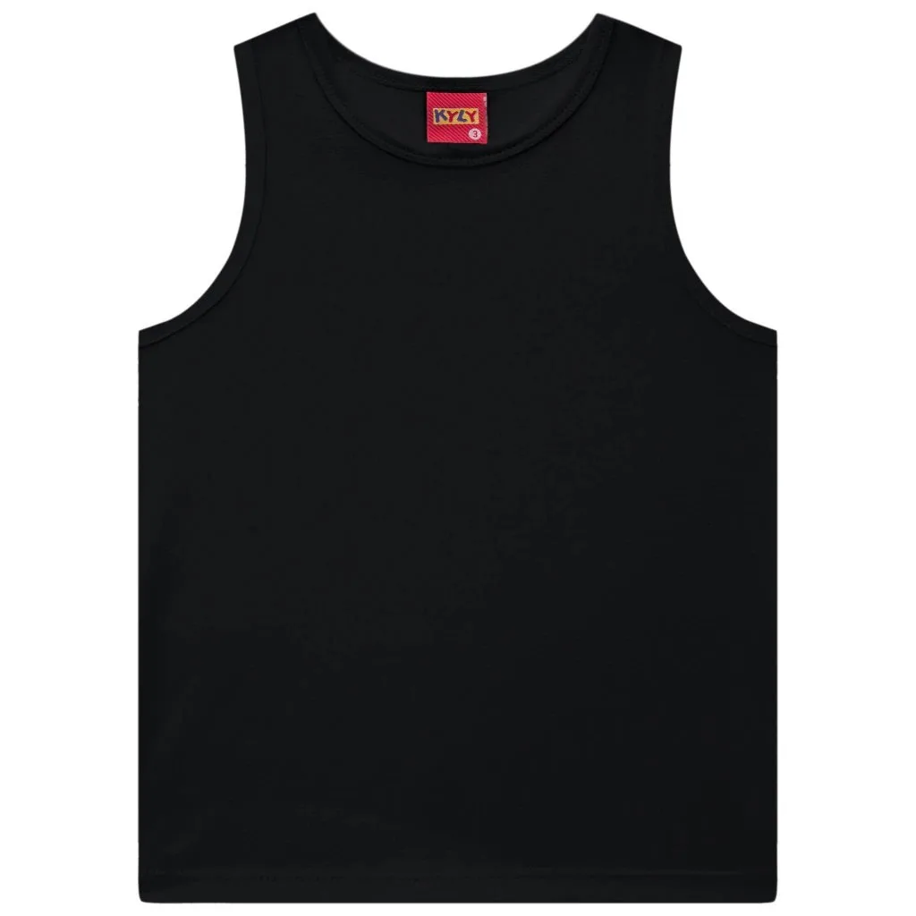 Regata Infantil Menina em Cotton Kyly - Preto - foto 1