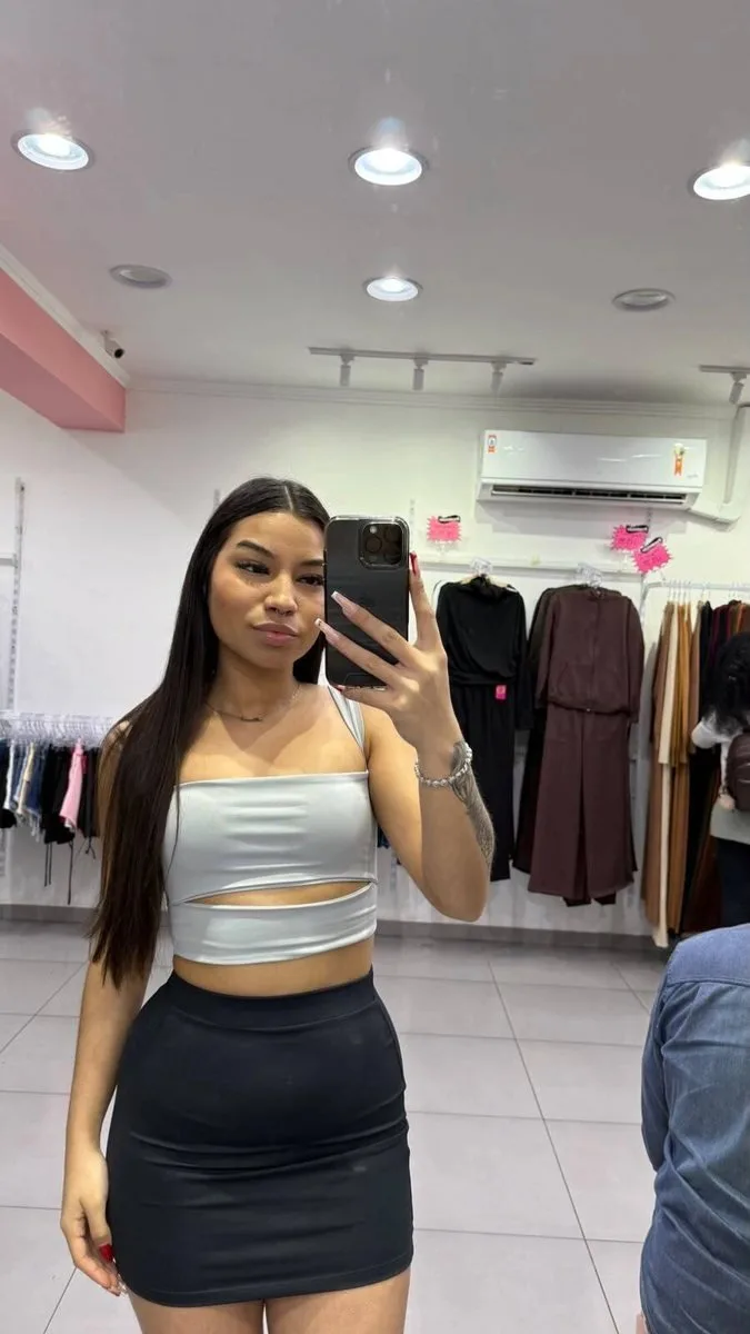 Cropped Honey Poliamida Cinza - foto 1