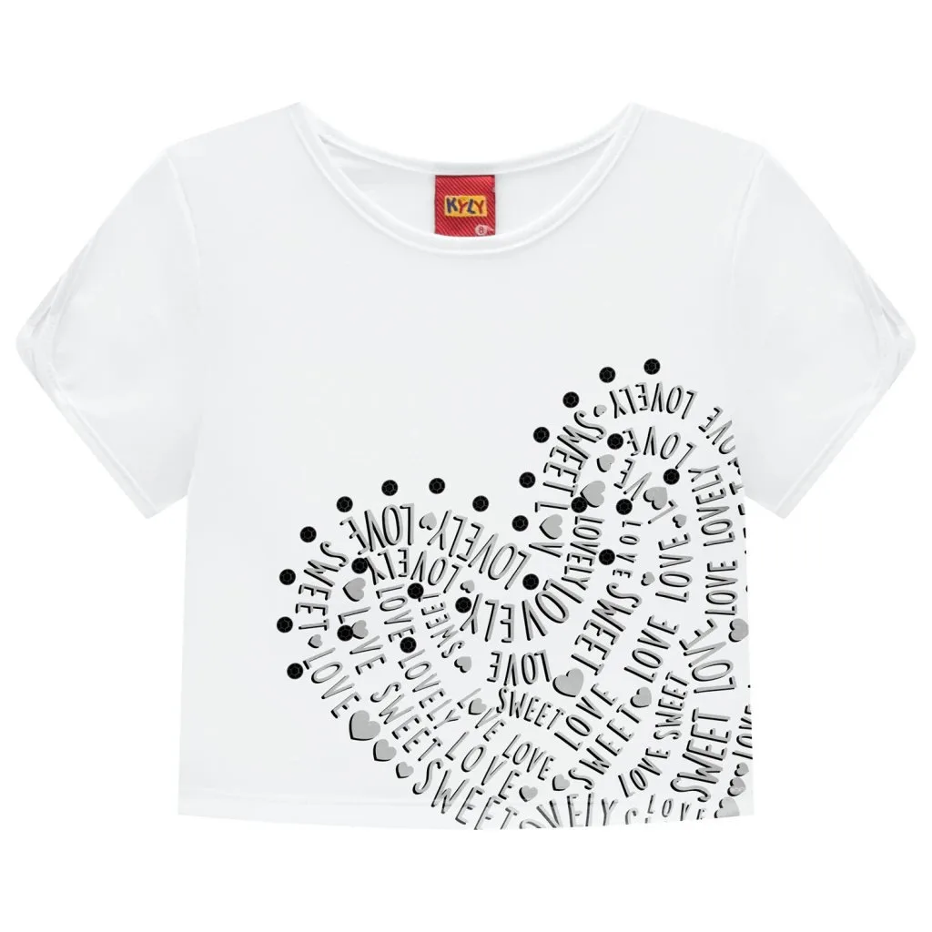 Blusa Cropped Infantil Menina com Strass Kyly - foto 2