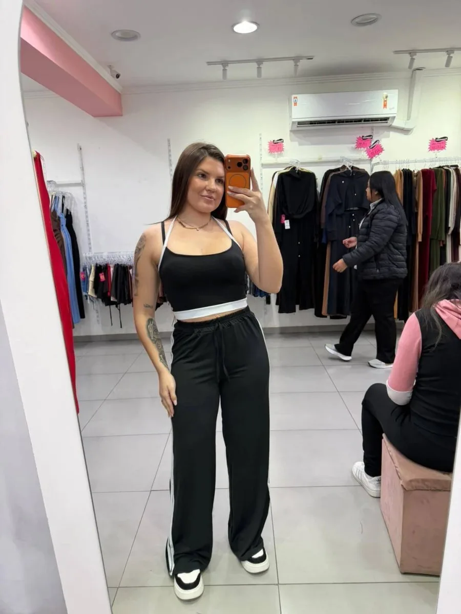 Conjunto Suplex Top e Calça Shape Preto - foto 1