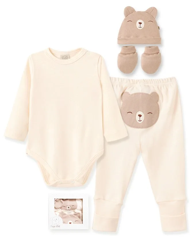 Kit Presente4 Peças - Body M/L, Calça, Touca e Luva Unissex - foto 1