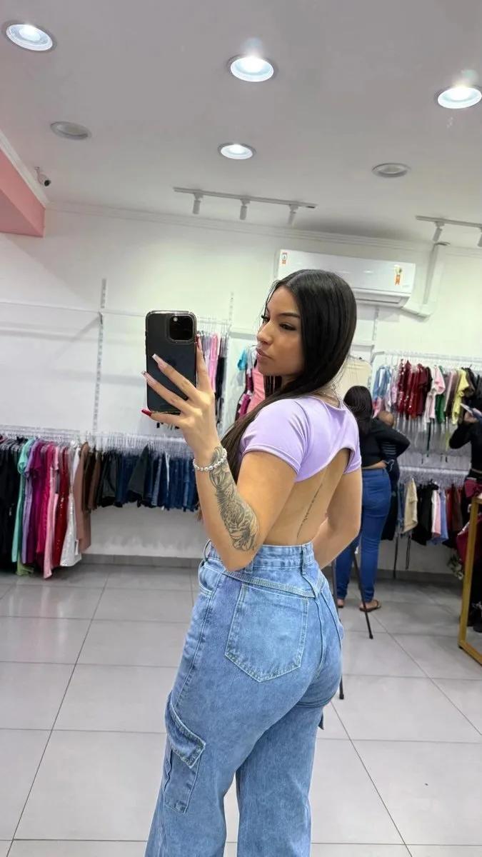 Body Charm Costa Nua Gola Redonda Lilas - foto 2