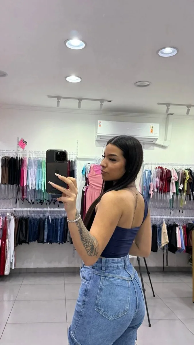 Cropped Recorte Halter Azul Forte - foto 1