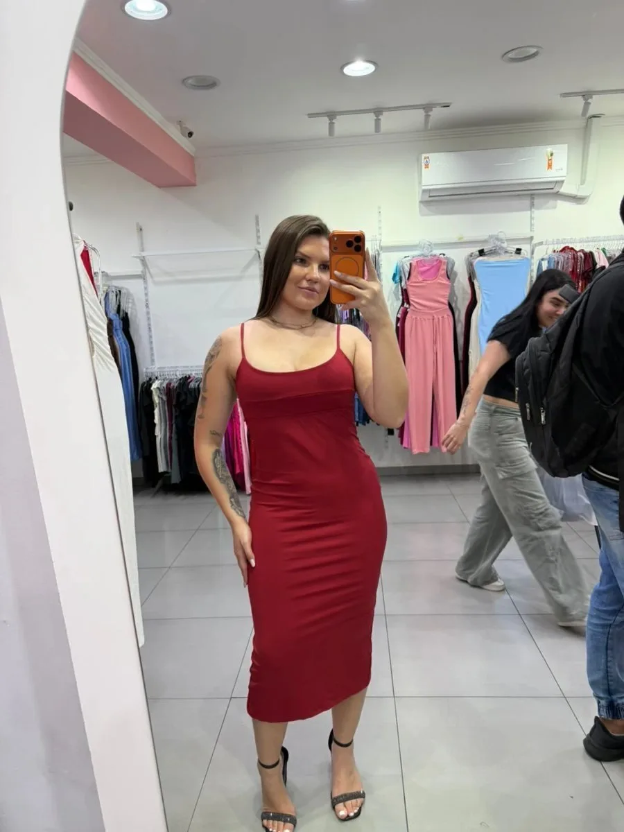 Vestido Com Fenda Traseira e Amarração Bordo 171 - foto 1
