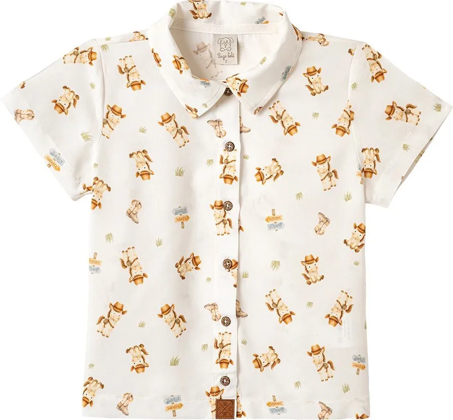 Camisa Pingo Lelê Manga Curta Masculina Cavalinho - foto 2