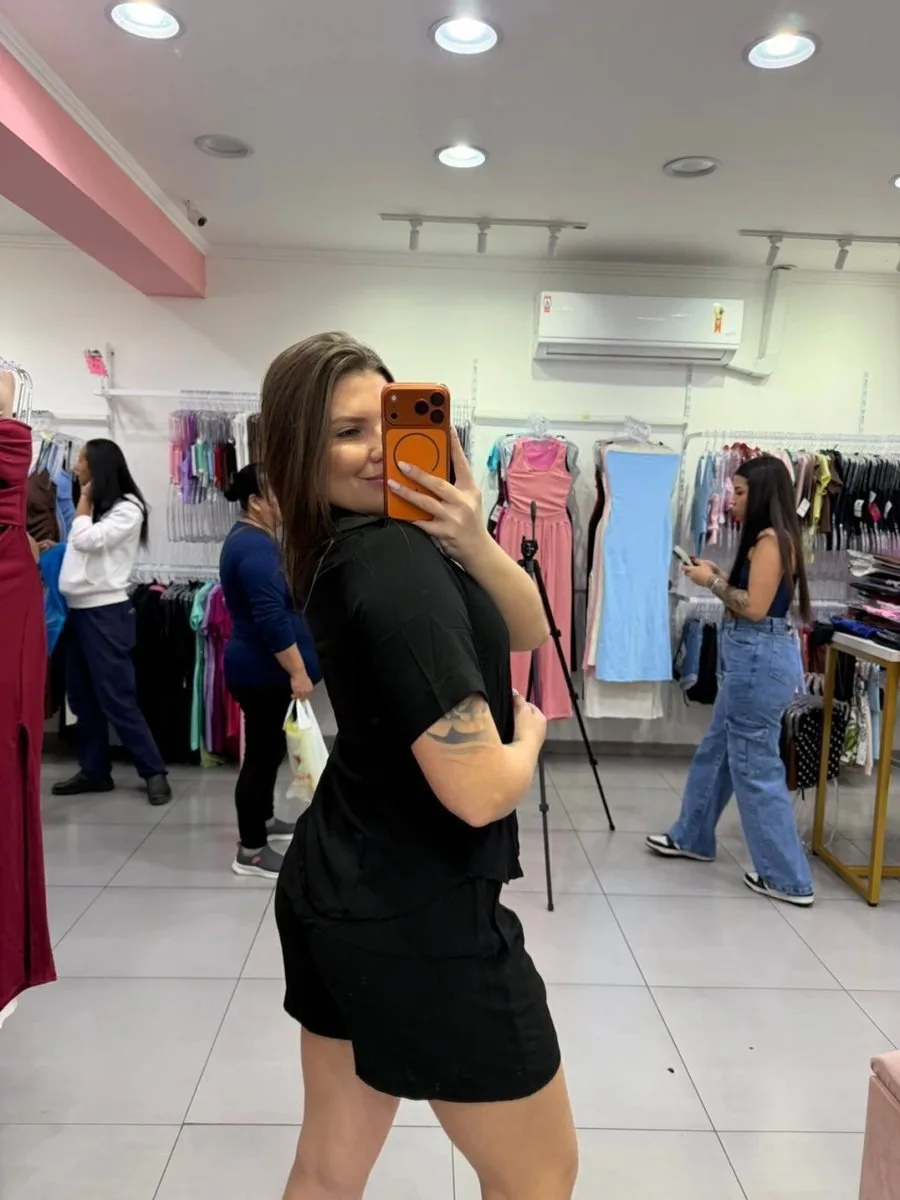 Conjunto Viscose Gola V Botonado All Black - foto 2