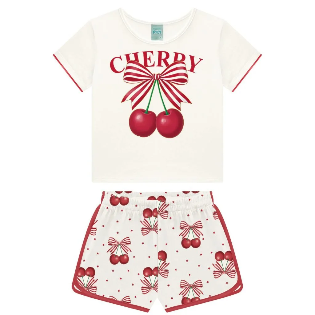 Pijama Infantil Menina Cerejas Kyly - foto 2