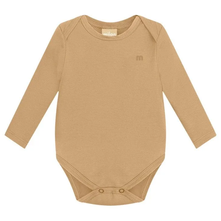 Body Bebê Masculino Liso Milon - Caramelo - foto 1