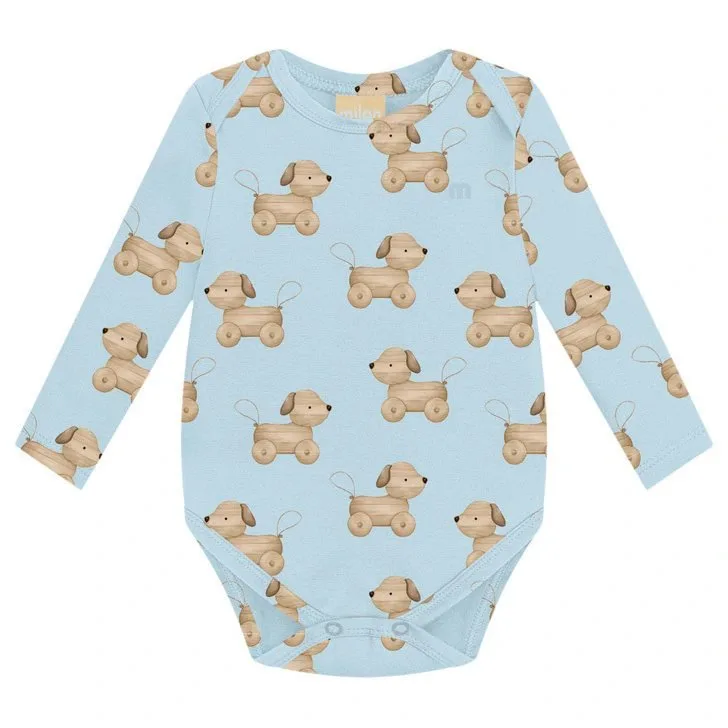 Body Bebê Menino em Cotton Milon - Azul claro - foto 1