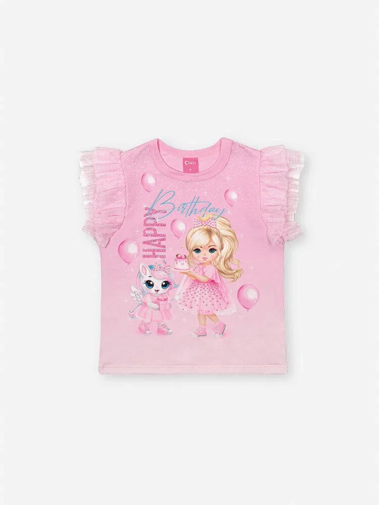 Conjunto Cinti Blusa e Short Saia Tule - Rosa Iogurte - foto 4