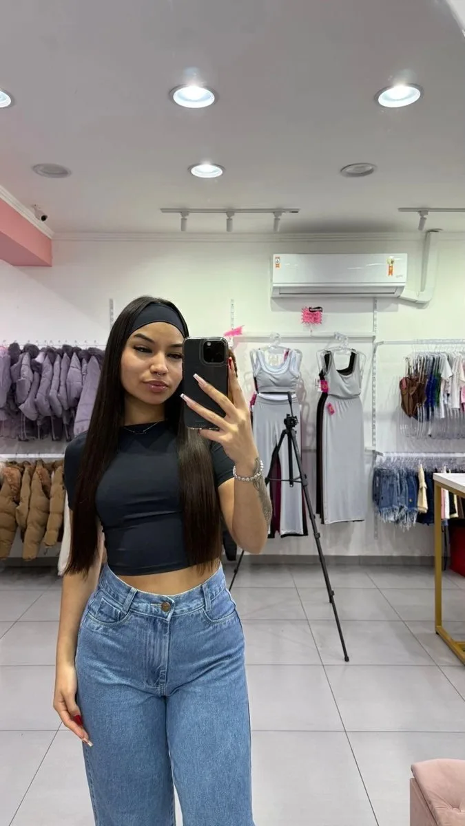 Cropped Com Faixa Jolie Preto - foto 1