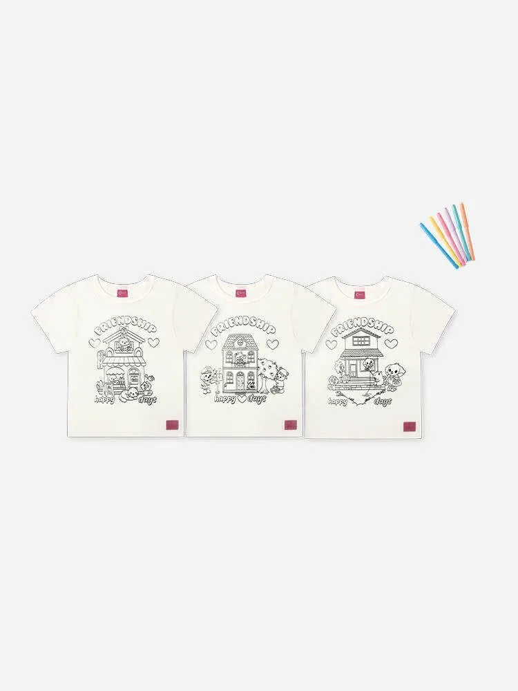 Blusa Infantil para Colorir com Canetinhas - Camiseta Menina Verão Interativa Natural/Cafeteria - foto 4