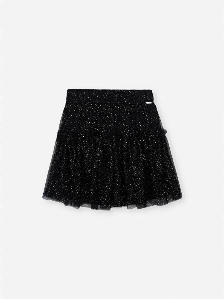 Saia Cinti Menina Verão com Shorts Interno Lilas Bruma/Preto - Preto - foto 1