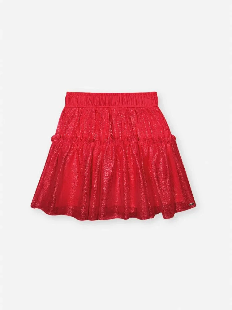 Saia Cinti Menina Verão com Shorts Interno Vermelho Marte - foto 2