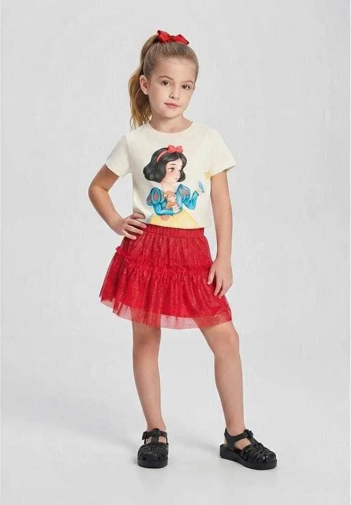 Saia Cinti Menina Verão com Shorts Interno Vermelho Marte - foto 3