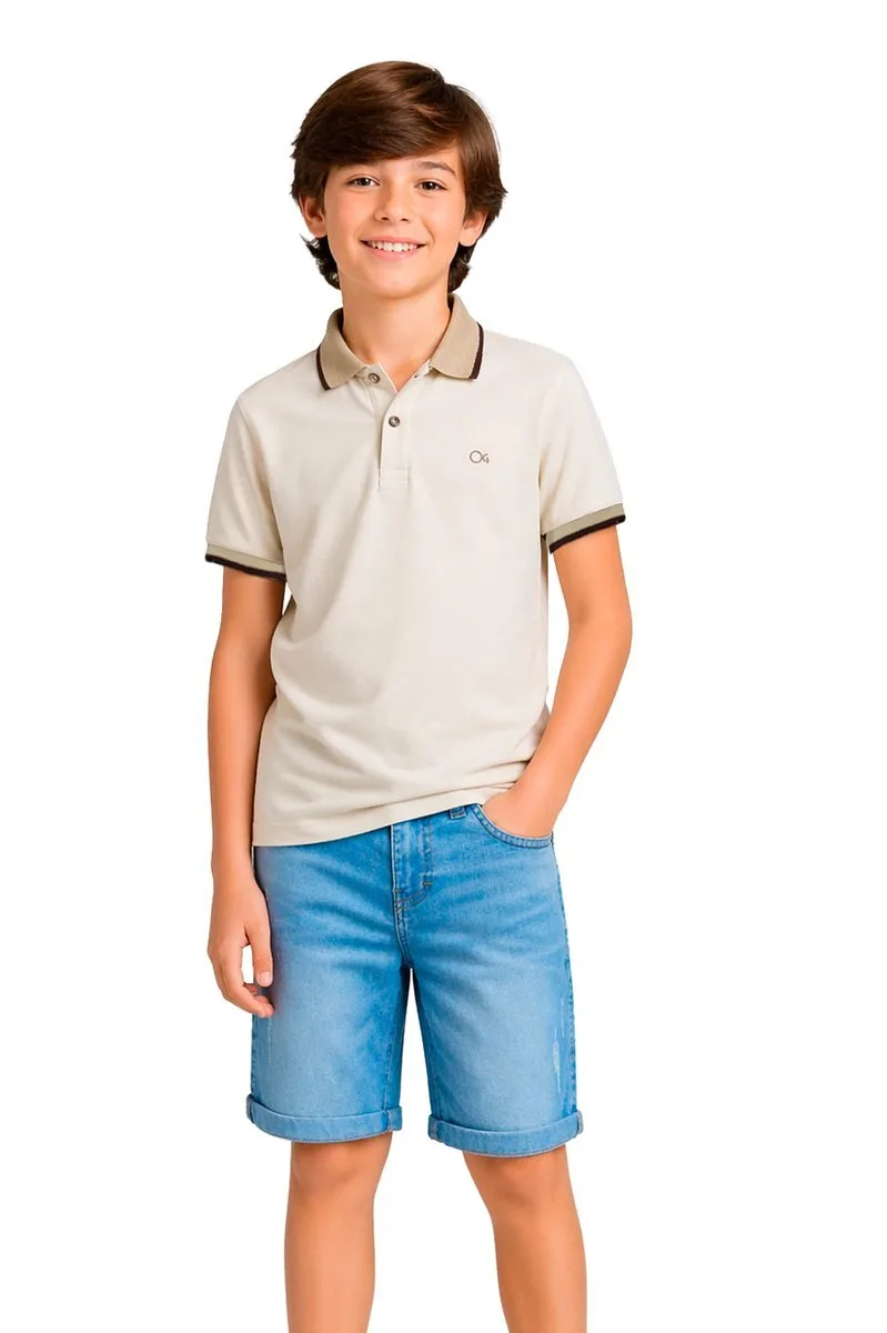 Camiseta Polo Ogochi Infantil Trabalhada - foto 1
