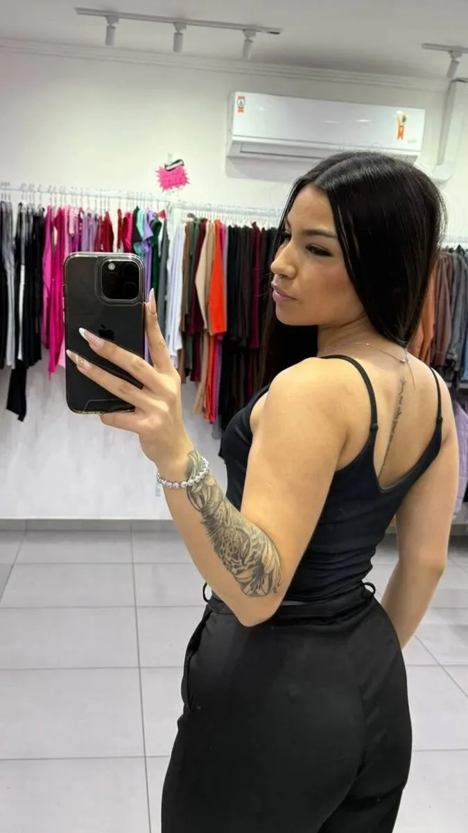 Cropped Alcinha Fina Preto - foto 2