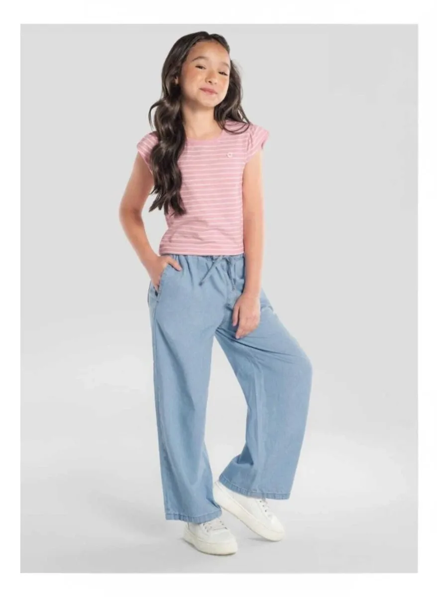 Calça Jeans Teen Menina Brandili - Wide Leg - foto 1