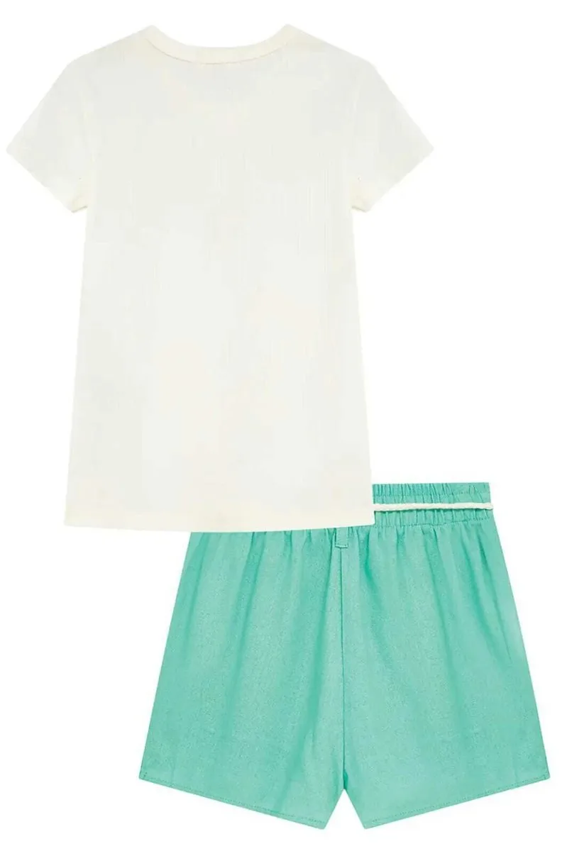 Conjunto de Blusa em Canelado Liz e Short Saia em Tecido Brend de Viscose Kukiê Infantil Menina - foto 4