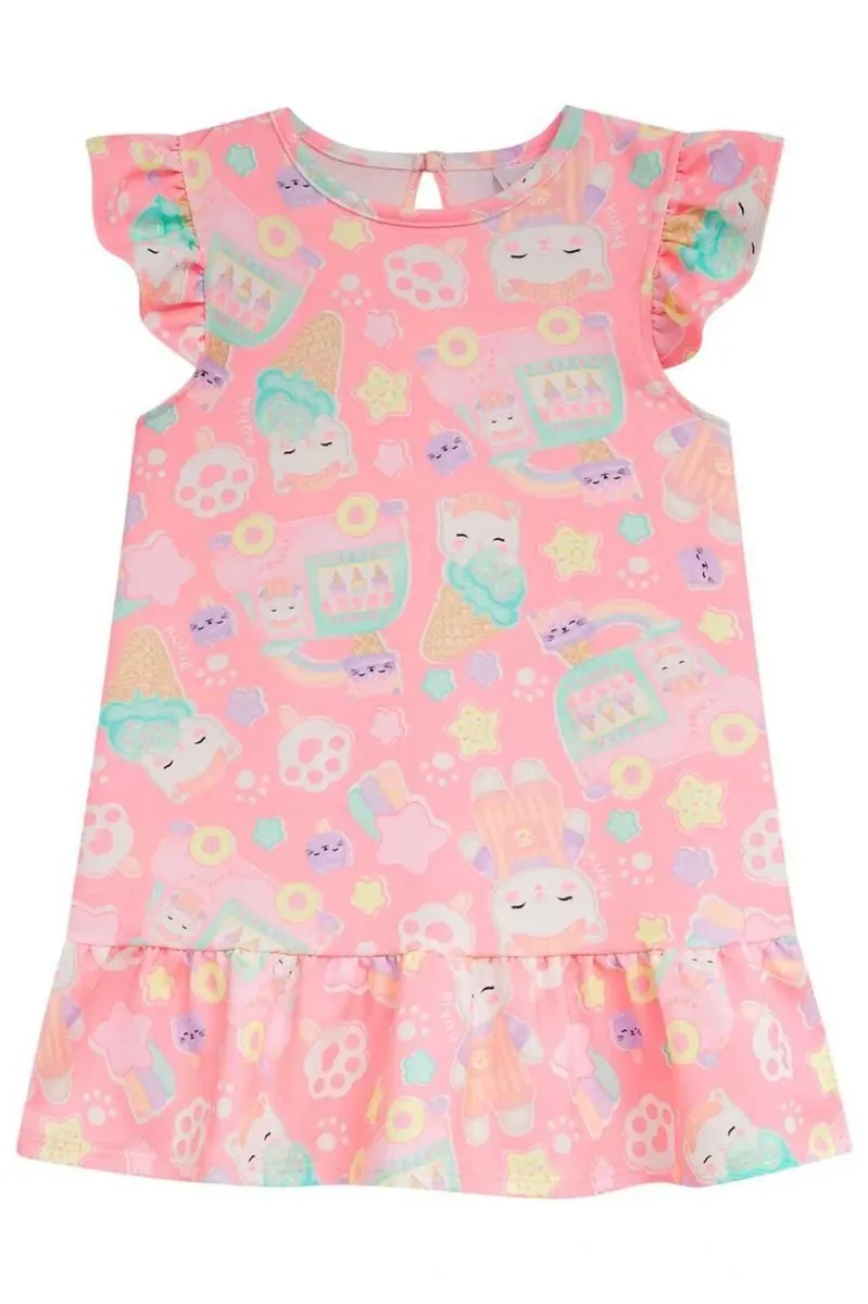 Vestido em Molecotton e Colete em Jeans Kukiê Infantil Menina - foto 2