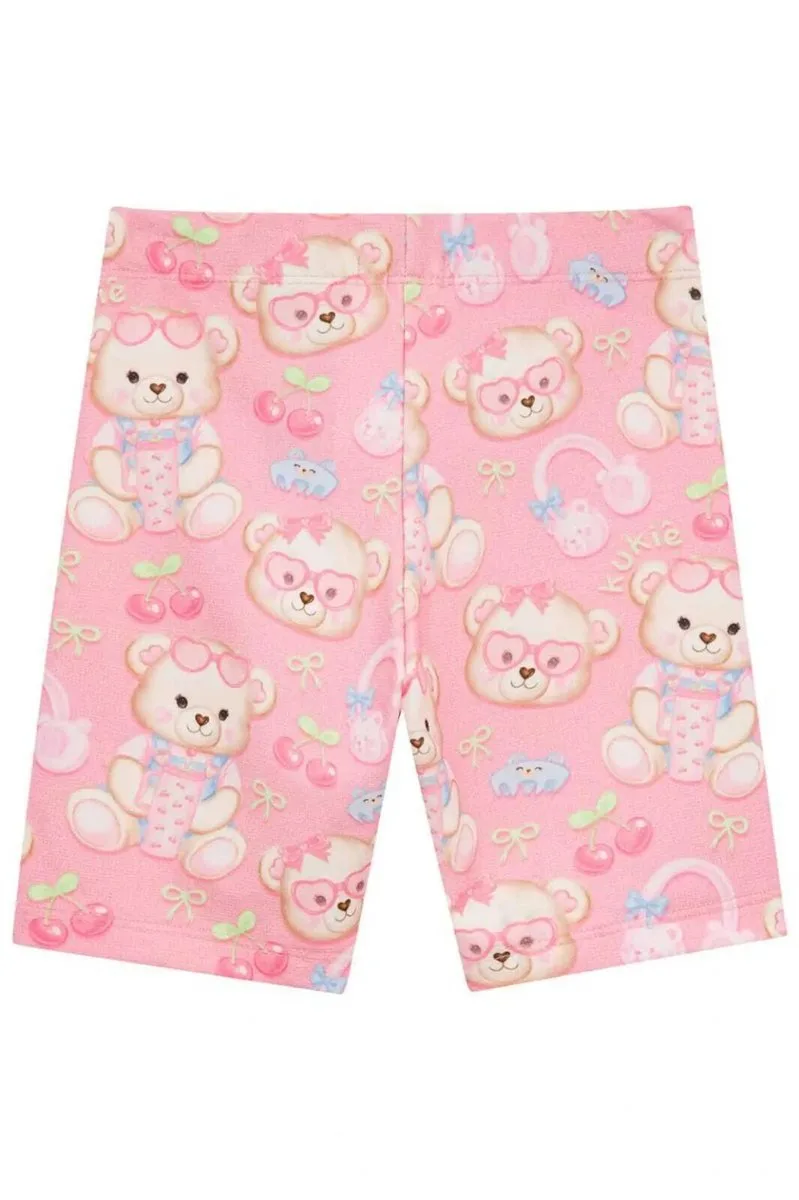 Bermuda Biker em Molecotton Kukiê Infantil Menina - Ursos - foto 4