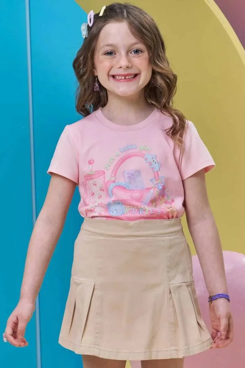 Blusa em Meia Malha Kukiê Infantil Menina - foto 1