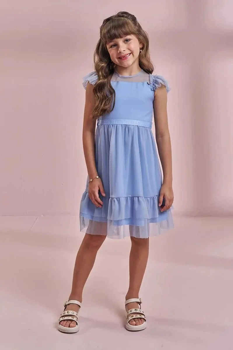 Vestido em Tule com Elastano Kukiê Infantil Menina - foto 1