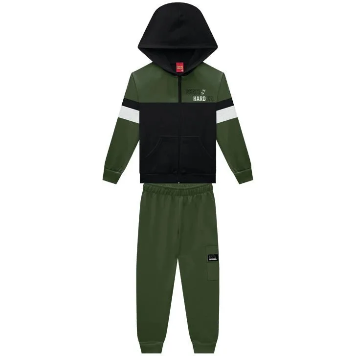 Conjunto Infantil Menino com Capuz Kyly - Preto - foto 1