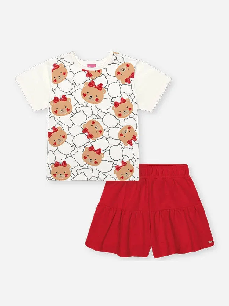 Conjunto Cinti Ursinho Blusa e Shorts / Natural/Vm Marte / - foto 2