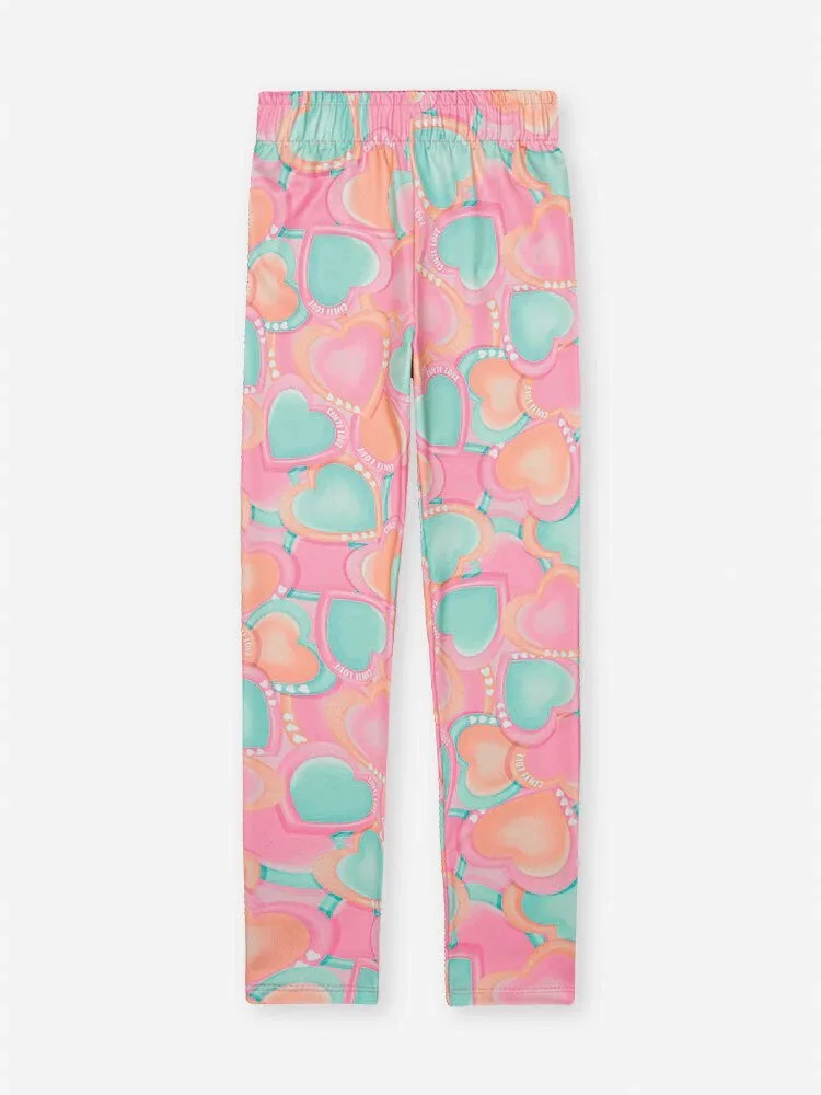 Legging Cinti Rosa Confete - Rosa Barbie- Lilas Bruma - Rosa Barbie - Corações Neon - foto 1
