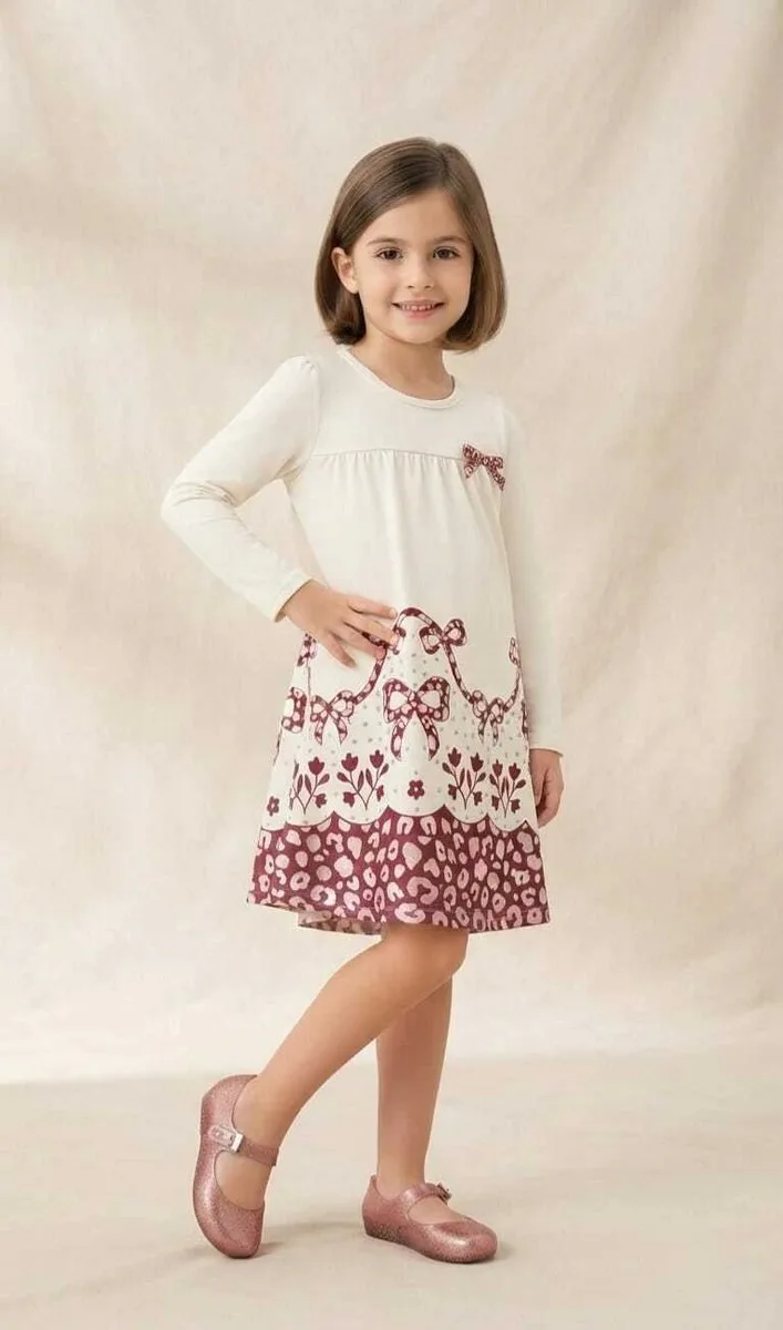 Vestido Infantil Menina Laço Milon - Off White - foto 1
