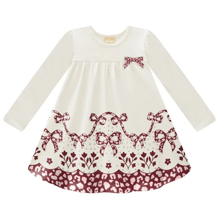 Vestido Infantil Menina Laço Milon - Off White - foto 2