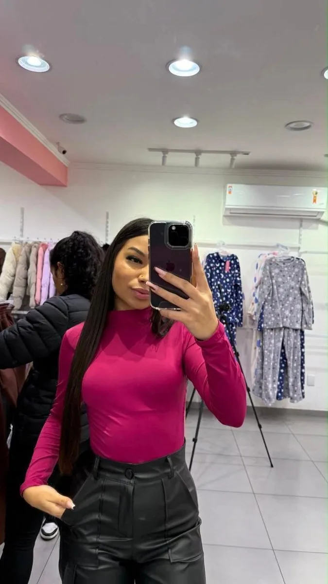 Body Poliamida Com Gola Costa Nua Bordo - foto 1