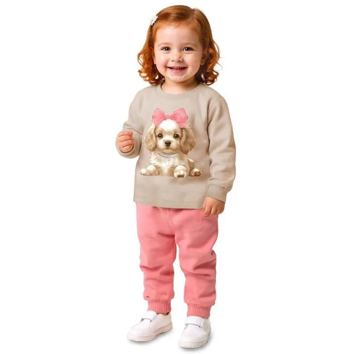 Conjunto Infantil Menina Estampa Cachorrinha - Kyly - foto 1
