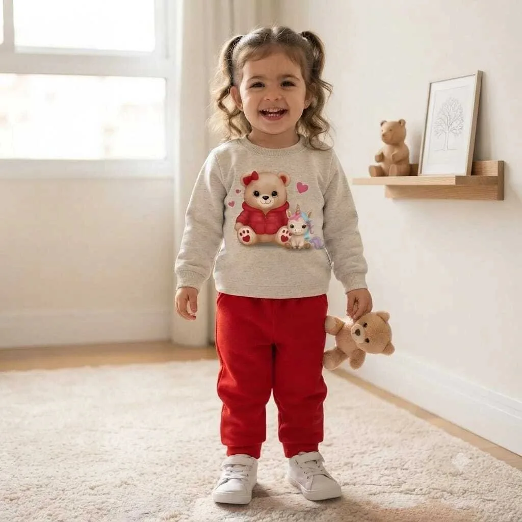 Conjunto Infantil Estampa Ursinha Vermelho - Kyly - foto 1