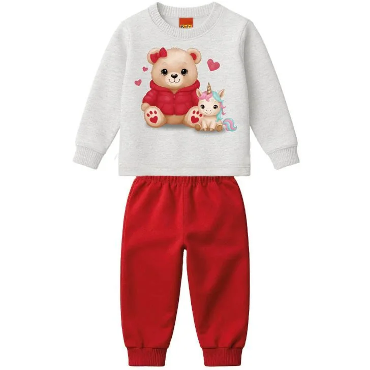 Conjunto Infantil Estampa Ursinha Vermelho - Kyly - foto 2