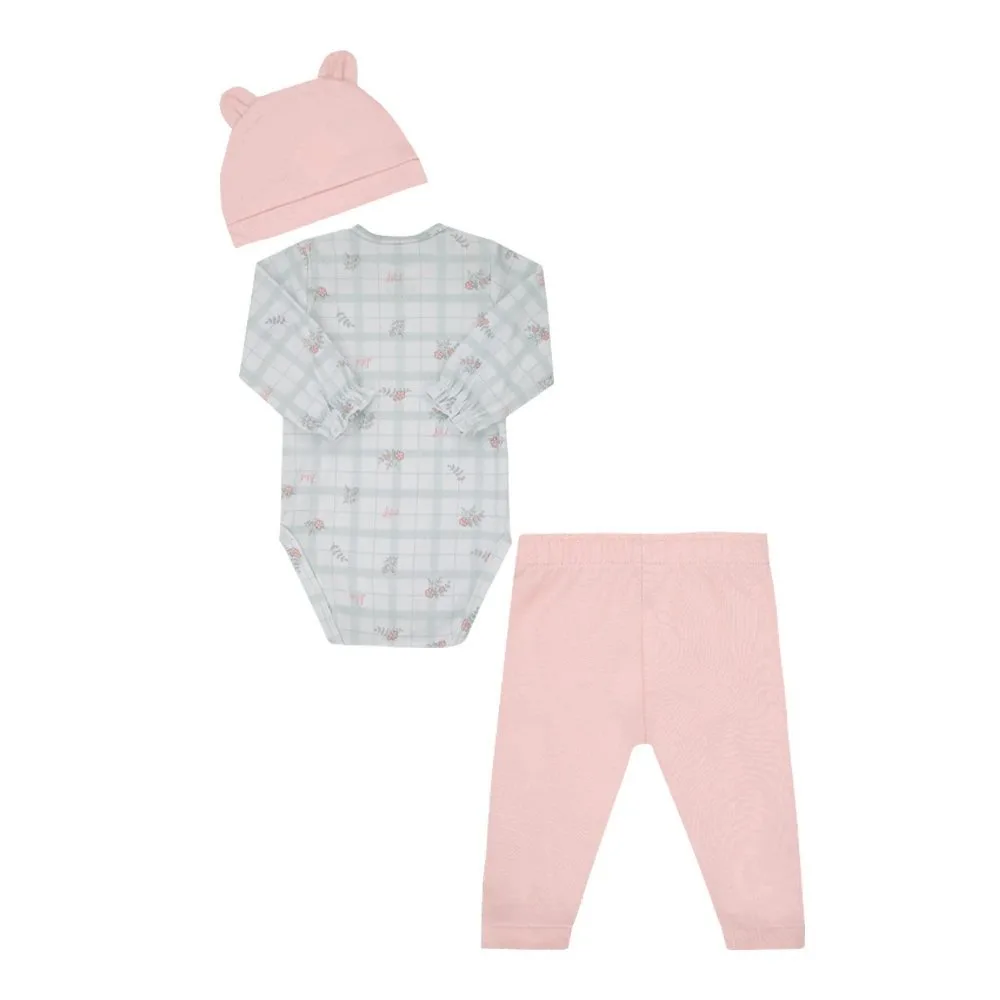Conjunto Letut 3 Peças Floral Feminino Lt com Touca Orelinhas Un - foto 3