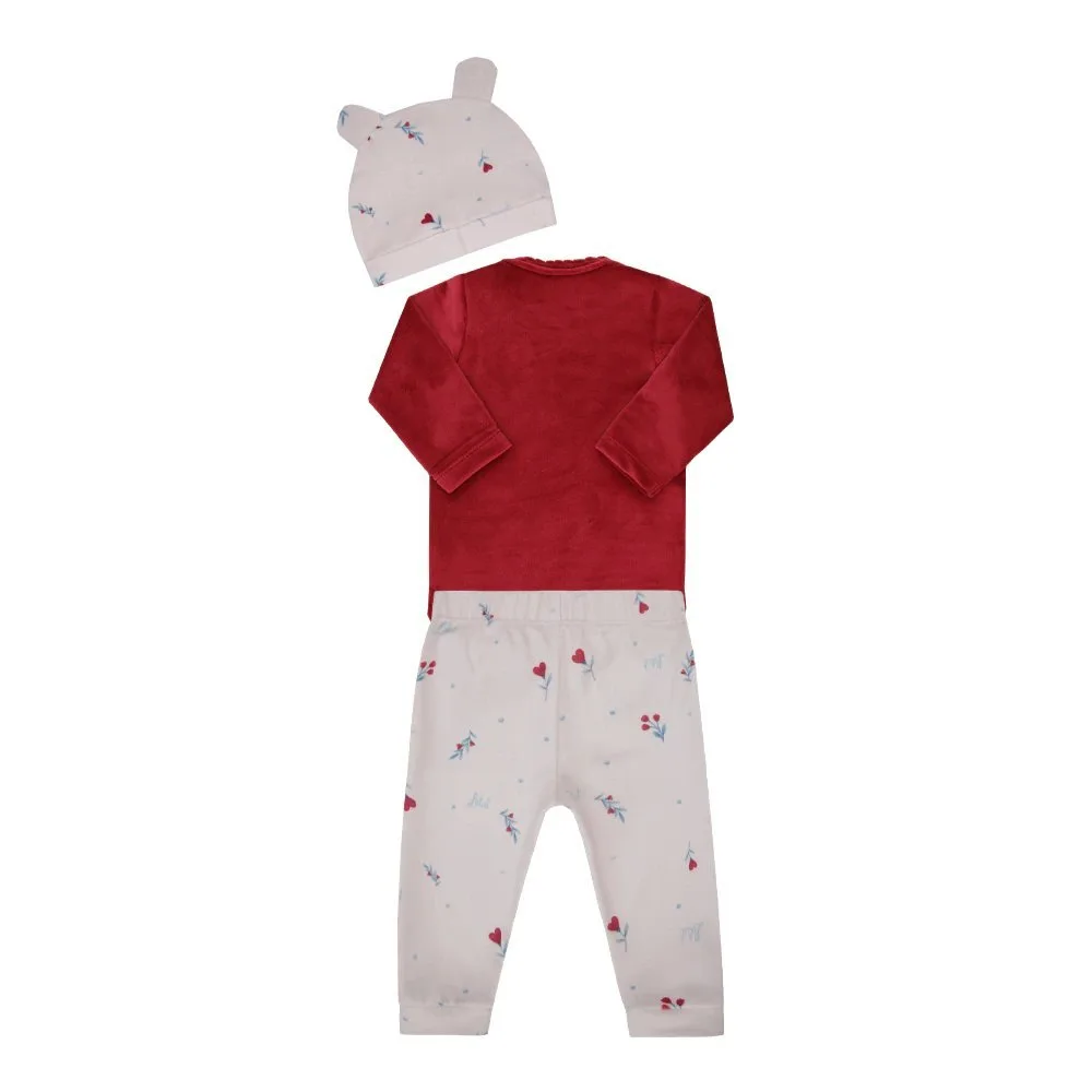Conjunto Letut Lt19579 Feminino Plush com Touca Vermelho - foto 3