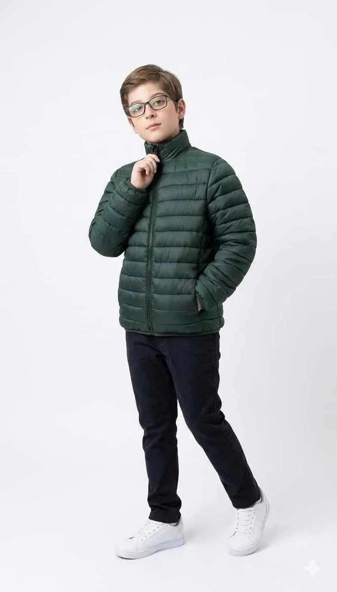Jaqueta Infantil Unissex em Nylon Kyly - Verde Militar - foto 2